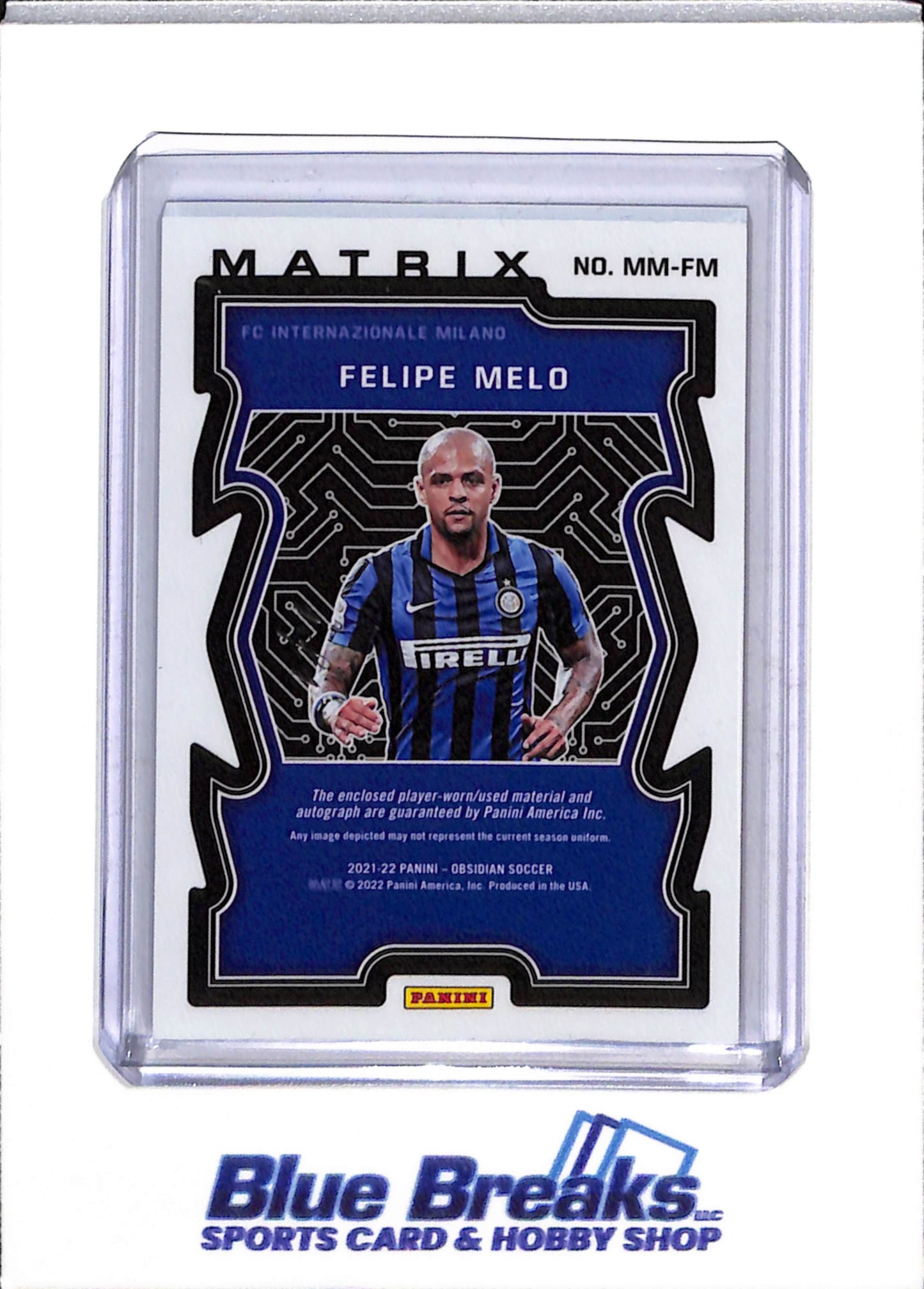 2021 Panini - Obsidian Soccer - Matrix - Felipe Melo - relic - auto - 1/1 - #MM-FM - soccer - FC Internazionale Milano