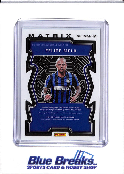 2021 Panini - Obsidian Soccer - Matrix - Felipe Melo - relic - auto - 1/1 - #MM-FM - soccer - FC Internazionale Milano