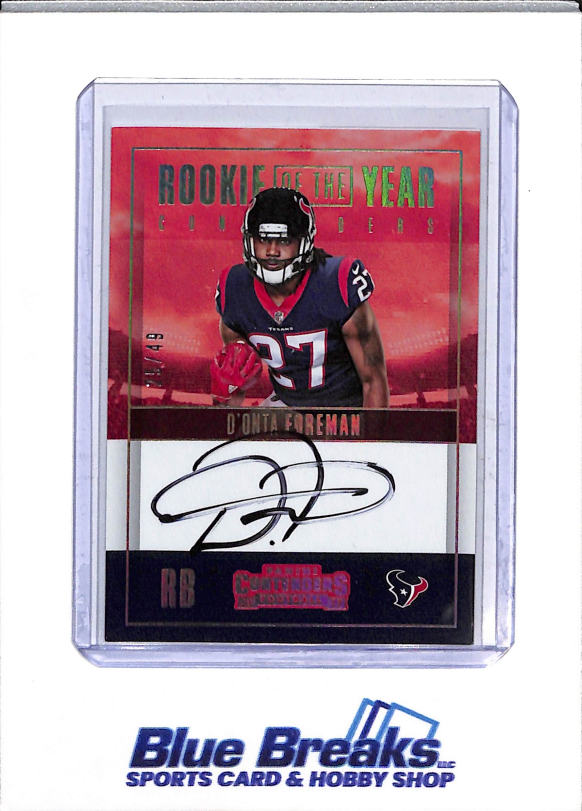 2017 Panini Contenders Rookie of the Year Contenders D'onta Foreman auto 25/48 #RY-DF Texans