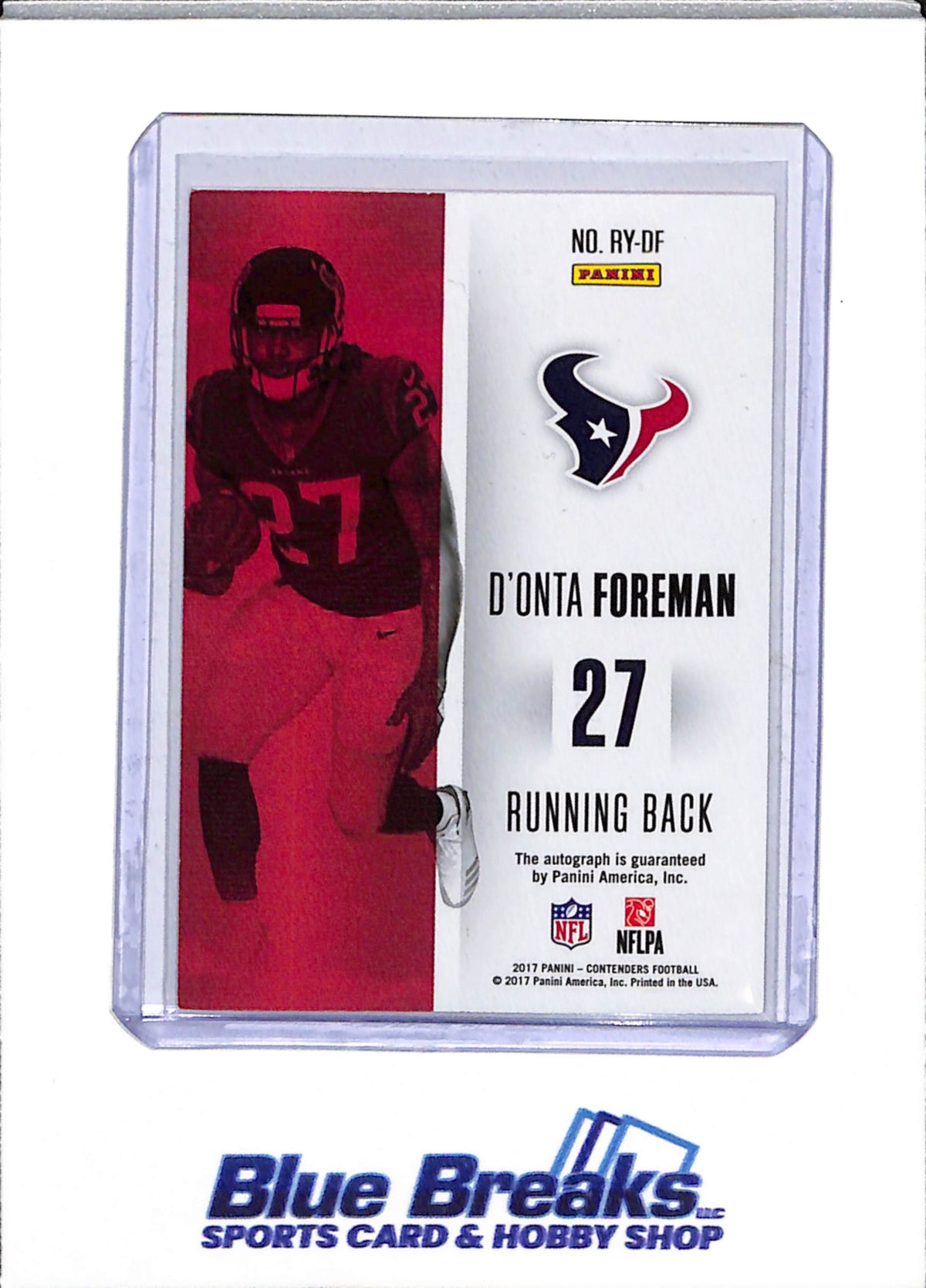 2017 Panini Contenders Rookie of the Year Contenders D'onta Foreman auto 25/48 #RY-DF Texans