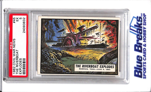 1962 Civil War News - The Riverboat - Explodes - #45 - PSA 5
