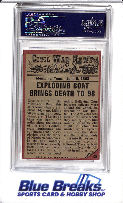 1962 Civil War News - The Riverboat - Explodes - #45 - PSA 5
