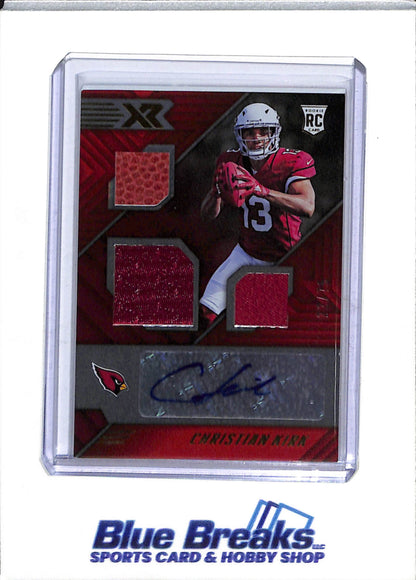 2018 Panini - XR - Red - Triple Relic - Auto - Rookie Card - Christian Kirk - 22/75 - #179 - Football - Cardinals