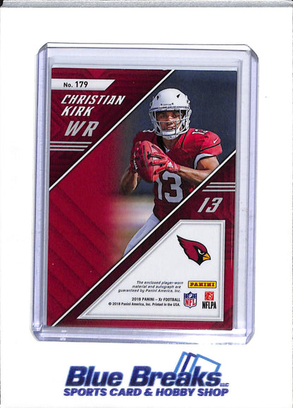 2018 Panini - XR - Red - Triple Relic - Auto - Rookie Card - Christian Kirk - 22/75 - #179 - Football - Cardinals