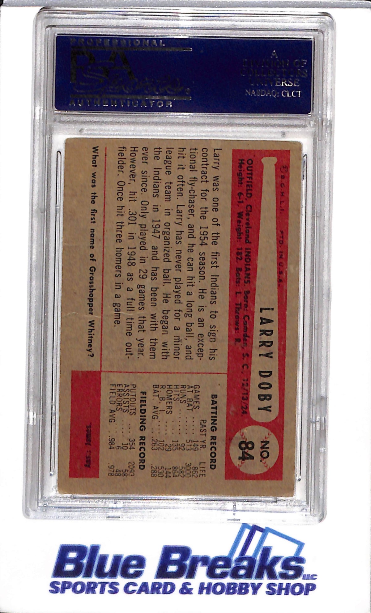 1954 Topps - Larry Doby - PSA3 - #84 - Baseball - Indians - Guardians