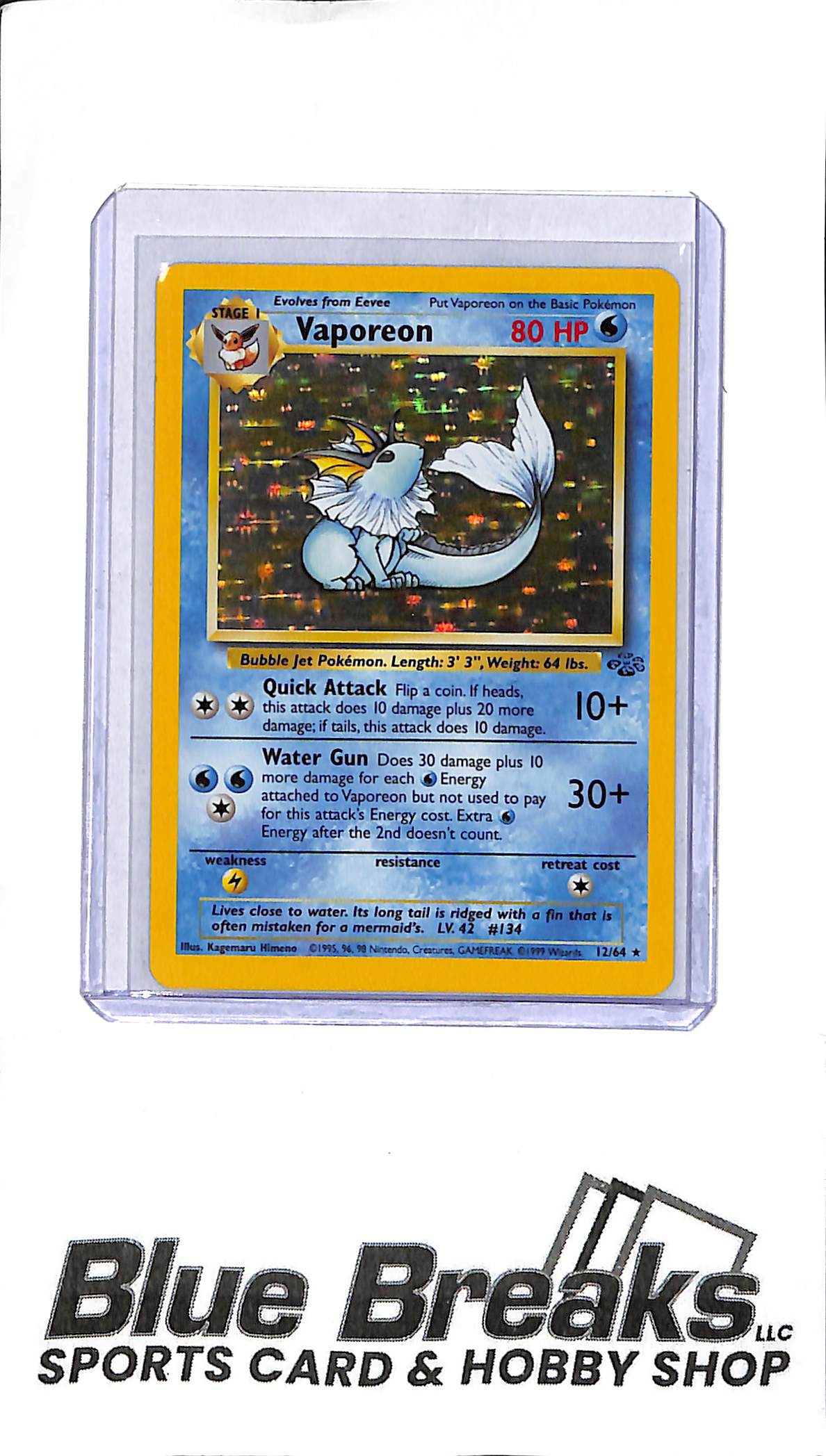 Pokémon - Vaporeon Holo - 12/64