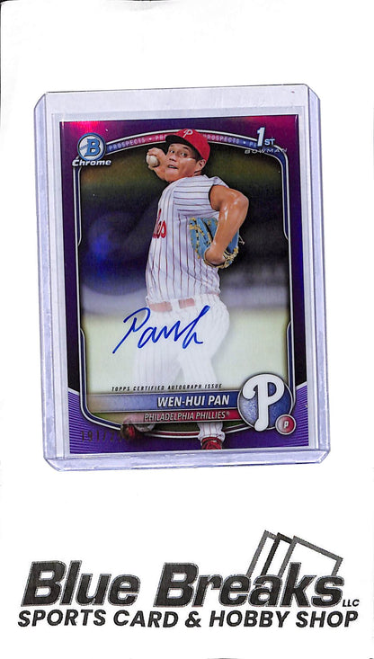 2025 Bowman - Wen-Hui Pan - 1st Bowman Auto - CPA-WP - Purple 191/250 - Baseball - Phillies