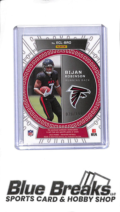 2023 Obsidian - Bijan Robinson - Rookie Patch - ECL-BRO - 028/199 - Football - Falcons