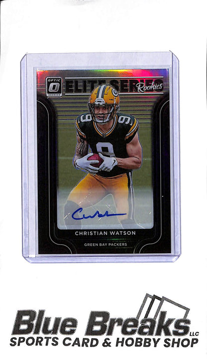 2022 Donruss Optic - Christian Watson - Elite Series Rookies Auto - ESR-12 - 20/99 - Football - Packers