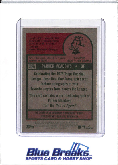 2024 Topps - Heritage - Auto - Rookie Card - Parker Meadows - #ROA-PM - Baseball - Tigers - drop