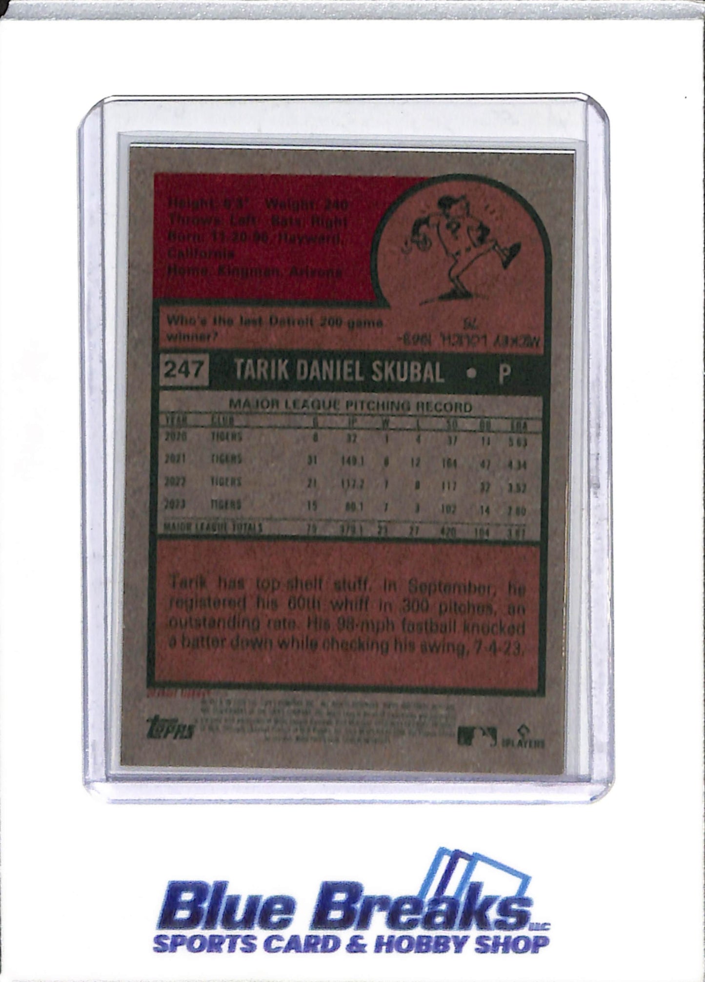 2024 Topps - Heritage - Black Border Auto - Tarik Skubal - 57/75 - #247 - Baseball - Tigers - drop