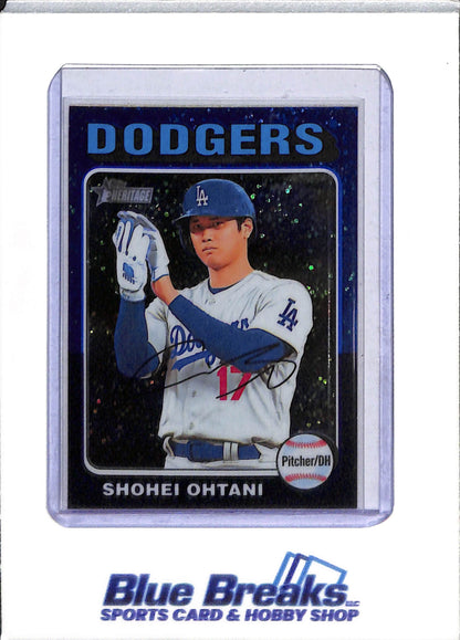 2025 Topps - Heritage - Blue Sparkle - Shohei Ohtani - #371 - Baseball - Dodgers - drop