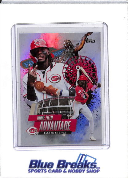 2025 Topps - Home Field Advantage - Silver Refractor - Elly De La Cruz - #HA-16 - Baseball - Reds - drop