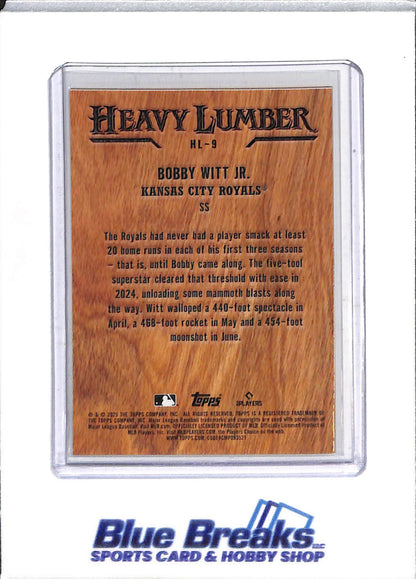 2025 Topps - Heavy Lumber - Bobby Witt Jr. - #HL-9 - Baseball - Royals - drop