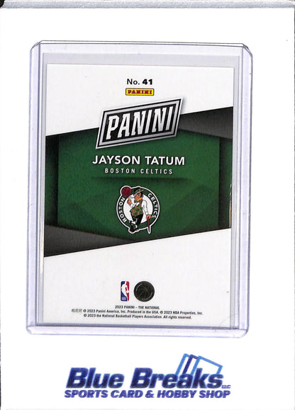 2023 Panini - The National - Refractor - Green/Orange - Jayson Tatum - 086/199 - #41 - Basketball - Celtics - drop