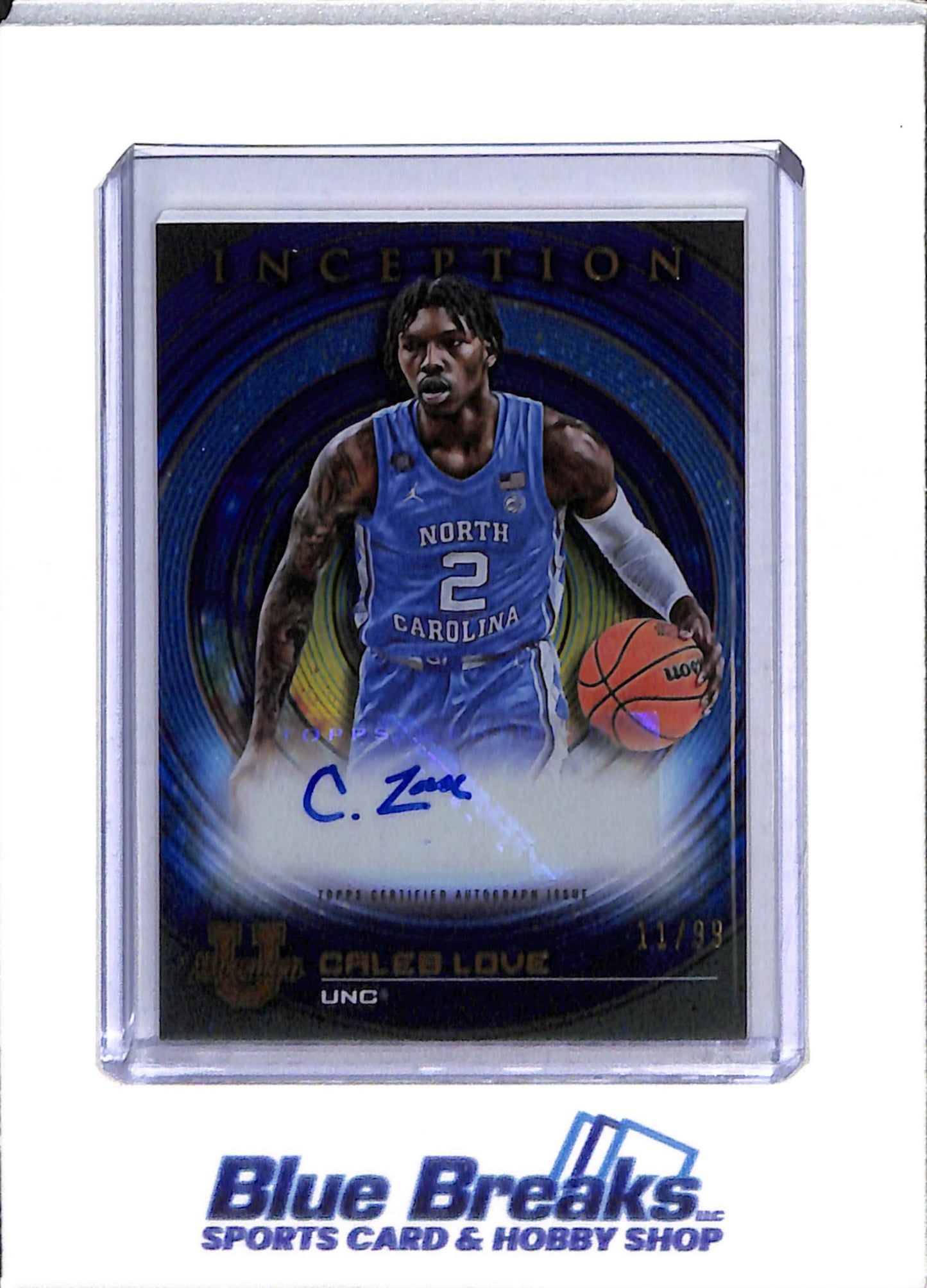 2023 Topps - Inception - Blue - Auto - Caleb Love - 11/99 - #BIA-CLE - Basketball - Trail Blazers - drop
