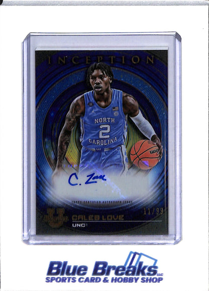 2023 Topps - Inception - Blue - Auto - Caleb Love - 11/99 - #BIA-CLE - Basketball - Trail Blazers - drop