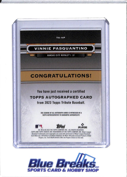 2023 Topps - Tribute Auto - Rookie Card - Vinnie Pasquantino - 053/199 - #TA-VP - Baseball - Royals - drop