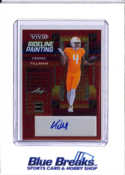 2023 Leaf - Vivid - Sideline Painting - Rookie Card Auto - Cedric Tillman - 1/8 - #SP-CTI - Football - Browns - drop