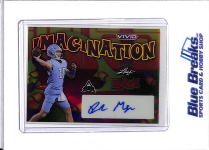 2023 Leaf - Vivid - Imagination - Rookie Card - Auto - Drake Maye - 5/10 - #VI-DM1 - Football - Patriots - drop