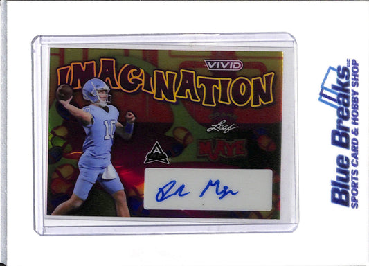 2023 Leaf - Vivid - Imagination - Rookie Card - Auto - Drake Maye - 5/10 - #VI-DM1 - Football - Patriots