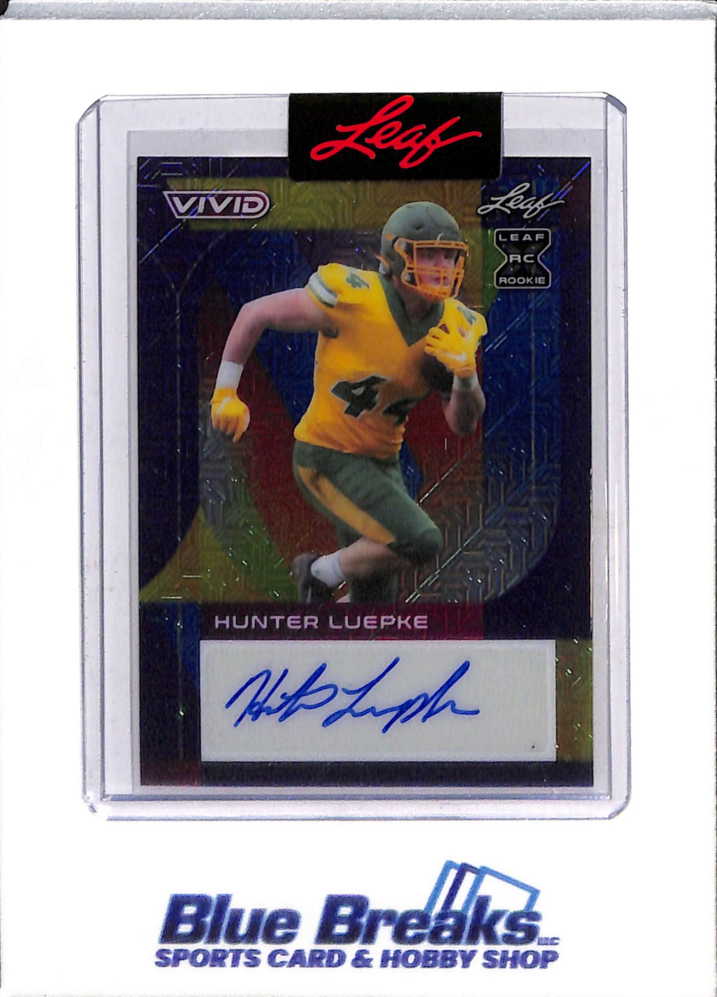 Leaf - Vivid - Rookie Card - Auto - Refractor - Pre-Production Proof - Hunter Luepke - 1/1 - #A145700 - Football - Cowboys - drop