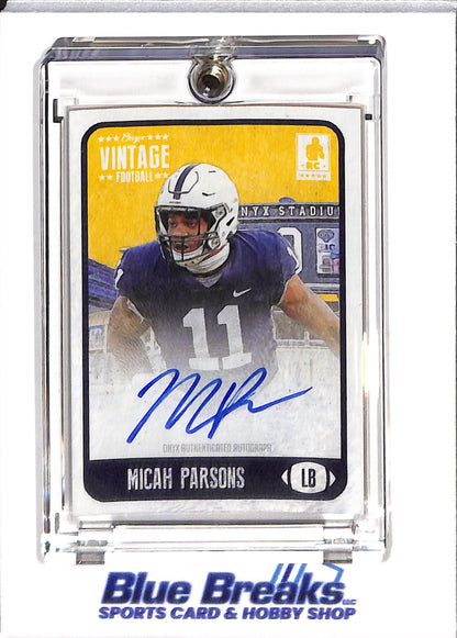 2021 Onyx - Vintage Football - Rookie Card - Auto - Micah Parsons - #FAMP - Football - Packers - drop