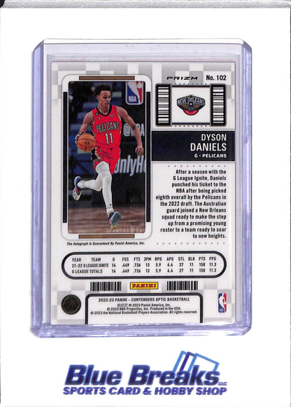 2022-23 Panini - Contenders Optic - Rookie Ticket - Auto - Dyson Daniels - 05/99 - #102 - Basketball - Pelicans - drop