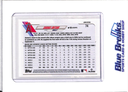 2021 Topps - Japan Edition - Shohei Ohtani - #74 - Baseball - Dodgers - drop