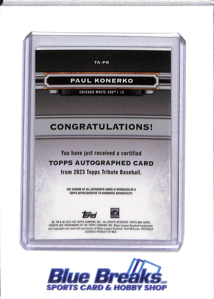 2023 Topps - Tribute Autographs - Paul Konerko - 138/199 - #TP-PK - Baseball - White Sox - drop