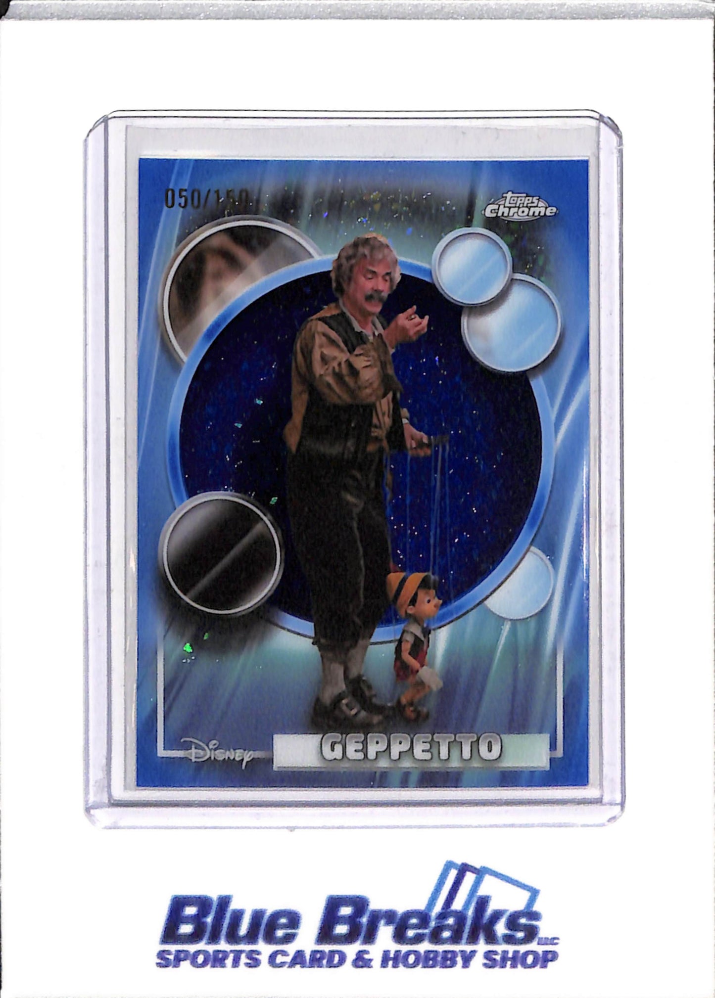 2026 Topps - Chrome Disney - Blue/Silver - Geppetto - 050/150 - #96 - drop