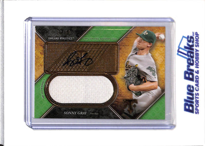 2017 Topps - Triple Threads - Auto - Relic - Sonny Gray - 22/50 - #UAJR-SG - Baseball - Athletics - drop