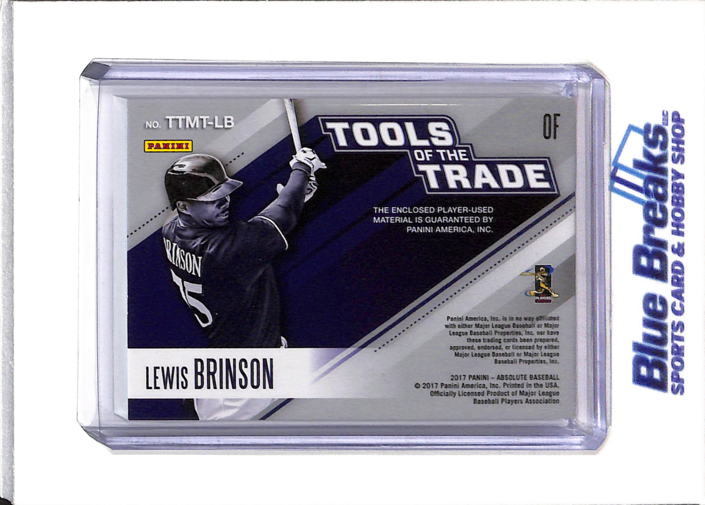 2017 Panini - Absolute Baseball - Tools of the Trade - Triple Relic - Lewis Brinson - 09/15 - #TTMT-LB - Baseball - Brewers - drop