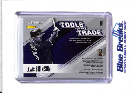 2017 Panini - Absolute Baseball - Tools of the Trade - Triple Relic - Lewis Brinson - 09/15 - #TTMT-LB - Baseball - Brewers - drop