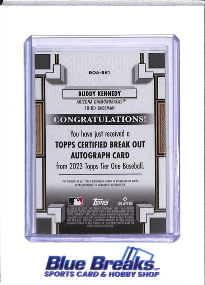 2023 Topps - Tier One - Break Out - Auto - Buddy Kennedy - 173/299 - #BOA-BK1 - Baseball - Diamondbacks - drop