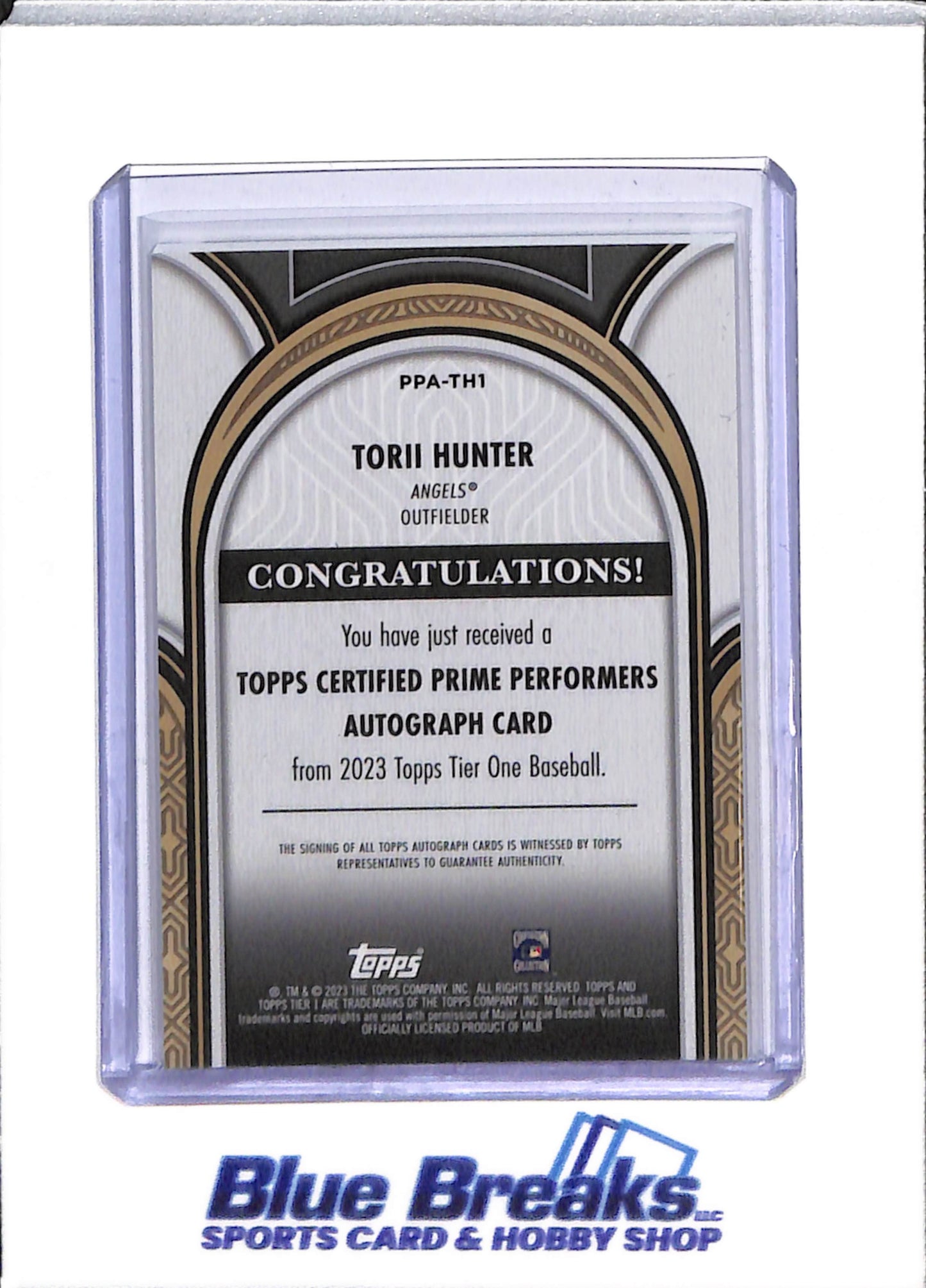 2023 Topps - Tier One - Auto - Torii Hunter - #130/175 - #PPA-TH1 - Baseball - Angels - drop