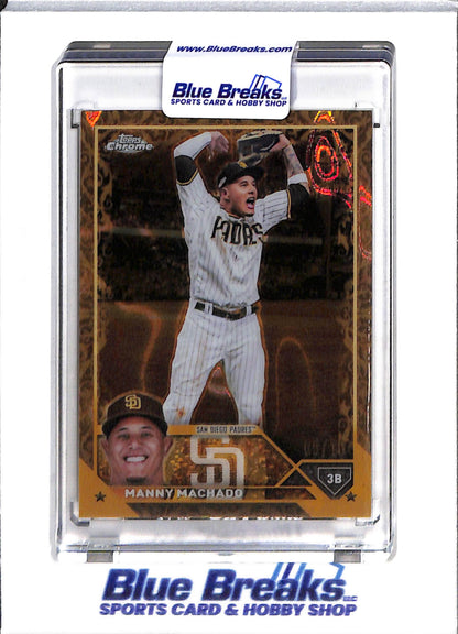2023 Topps - Chrome - Gold Foil - Manny Machado - 09/10 - #106 - Baseball - Padres - drop