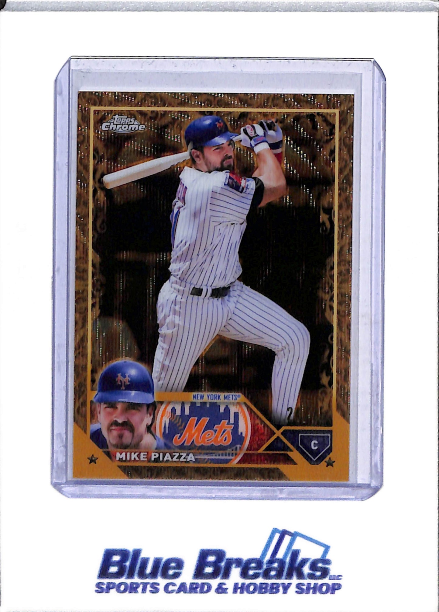 2023 Topps - Chrome - Gold Foil - Mike Piazza - 24/75 - #31 - Baseball - Mets - drop