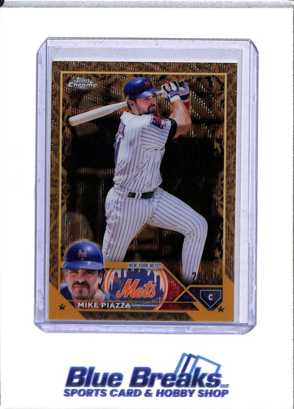 2023 Topps - Chrome - Gold Foil - Mike Piazza - 24/75 - #31 - Baseball - Mets - drop