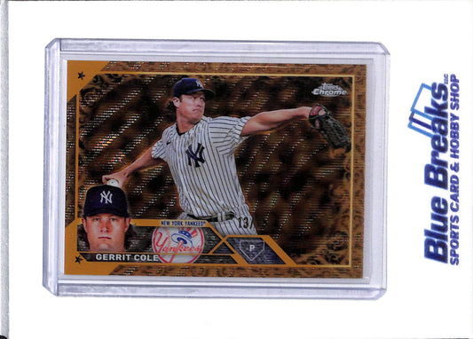 2023 Topps - Chrome - Gold Wave - Gerrit Cole - 13/75 - #97 - Baseball - Yankees - drop