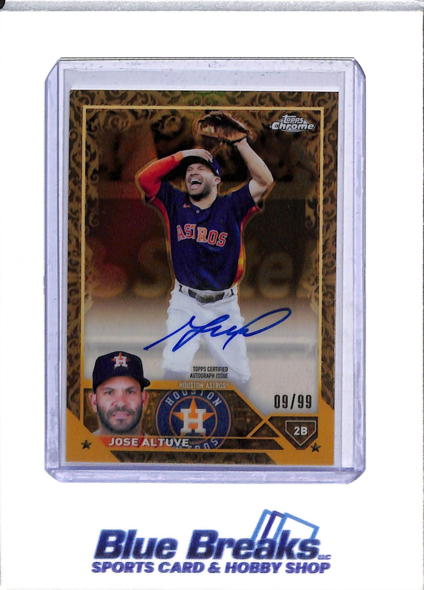 2023 Topps - Chrome - Auto - Gold Foil - Jose Altuve - 09/99 - #CGA-JAL - Baseball - Astros - drop