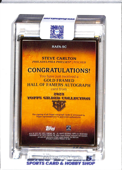 2023 Topps - Gilded Collection - Gold Frame Auto - Steve Carlton - 05/25 - #HAFA-SC - Baseball - Phillies - drop