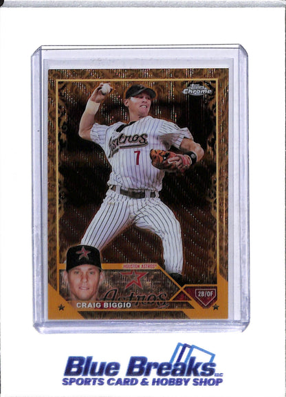 2023 Topps - Chrome - Gold Wave - Craig Biggio - 45/75 - #24 - Baseball - Astros - drop