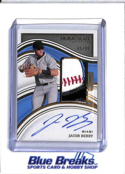2023 Panini - Immaculate Collection - Relic - Auto - Jacob Berry - 65/99 - #52 - Baseball - Mariners - drop
