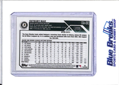 2023 Topps - Chrome - Rookie Card - Gold Foil - Auto - Esteury Ruiz - 51/75 - #CGA-ERZ - Baseball - Athletics - drop