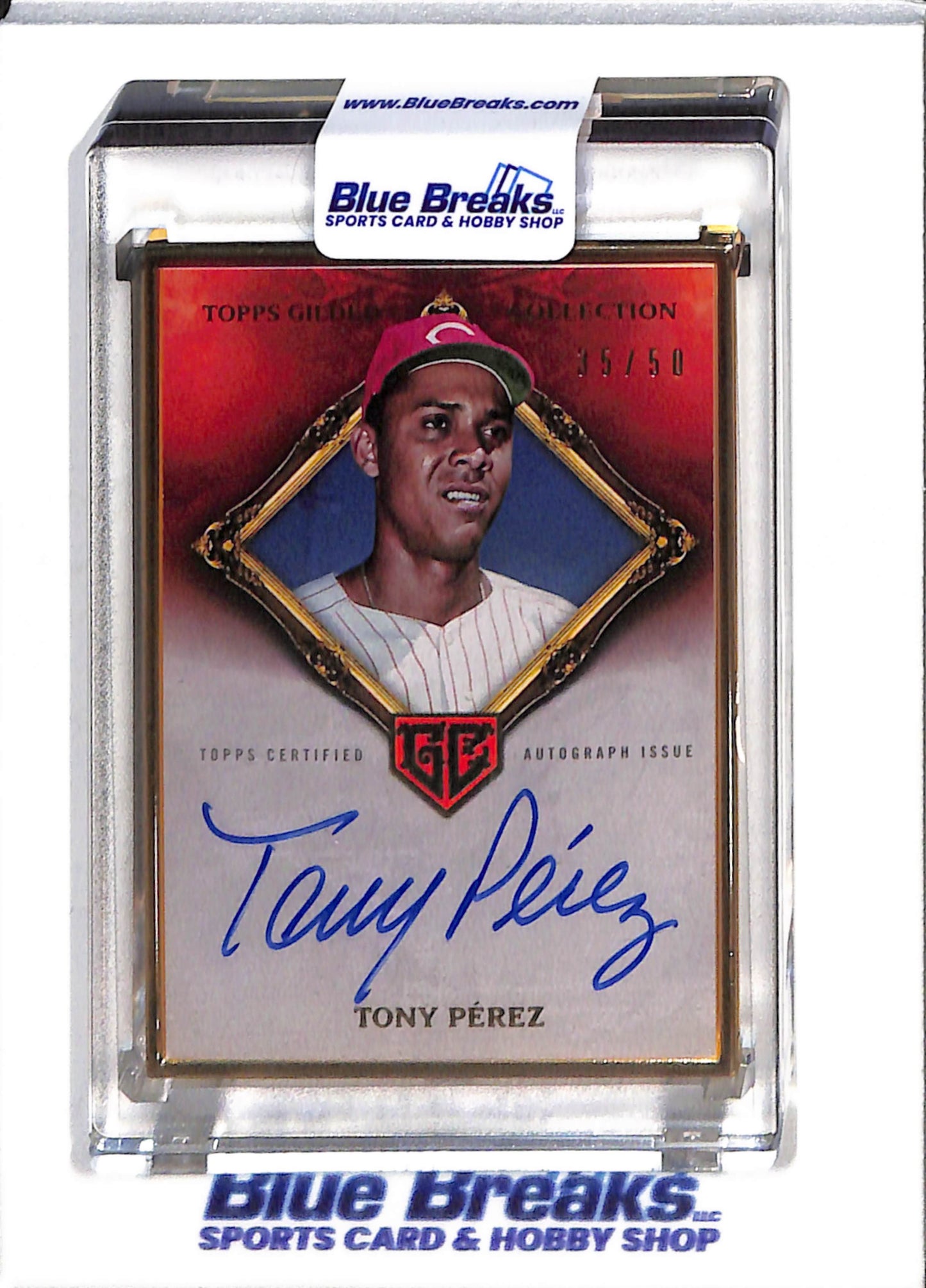2023 Topps - Gilded Collection - Gold Frame Auto - Tony Perez - 35/50 - #HAFA-TP - Baseball - Reds - drop