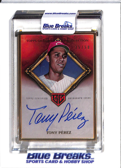 2023 Topps - Gilded Collection - Gold Frame Auto - Tony Perez - 35/50 - #HAFA-TP - Baseball - Reds - drop