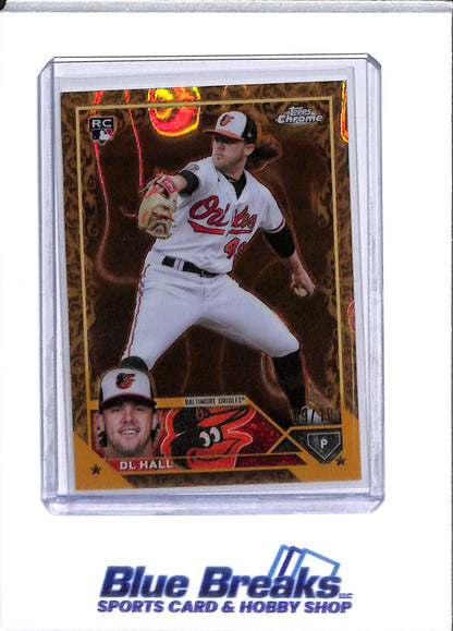 2023 Topps - Chrome - Gold - Rookie Card - DL Hall - 09/10 - #101 - Baseball - Orioles - drop