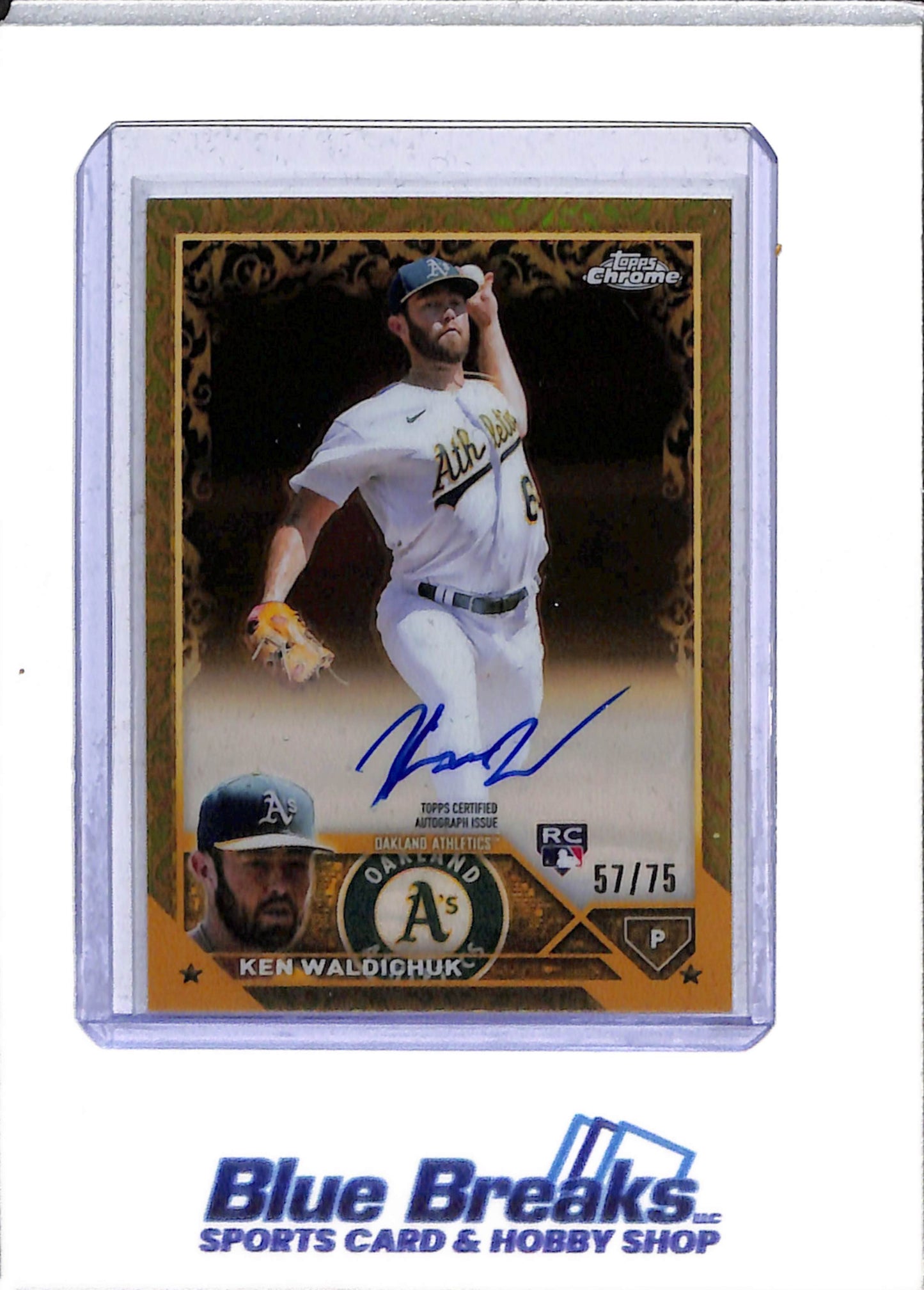 2023 Topps - Chrome - Rookie Card - Gold - Auto - Ken Waldichuk - 57/75 - #CGA-KW - Baseball - Athletics - drop