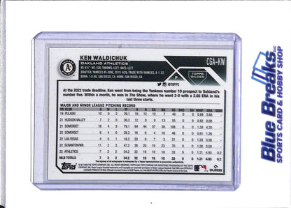 2023 Topps - Chrome - Rookie Card - Gold - Auto - Ken Waldichuk - 57/75 - #CGA-KW - Baseball - Athletics - drop